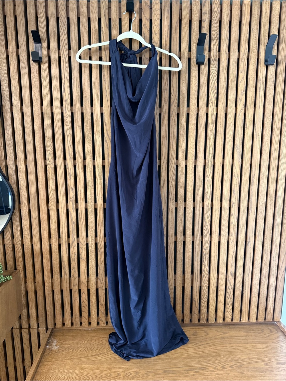 Cos Navy Halter Maxi Dress